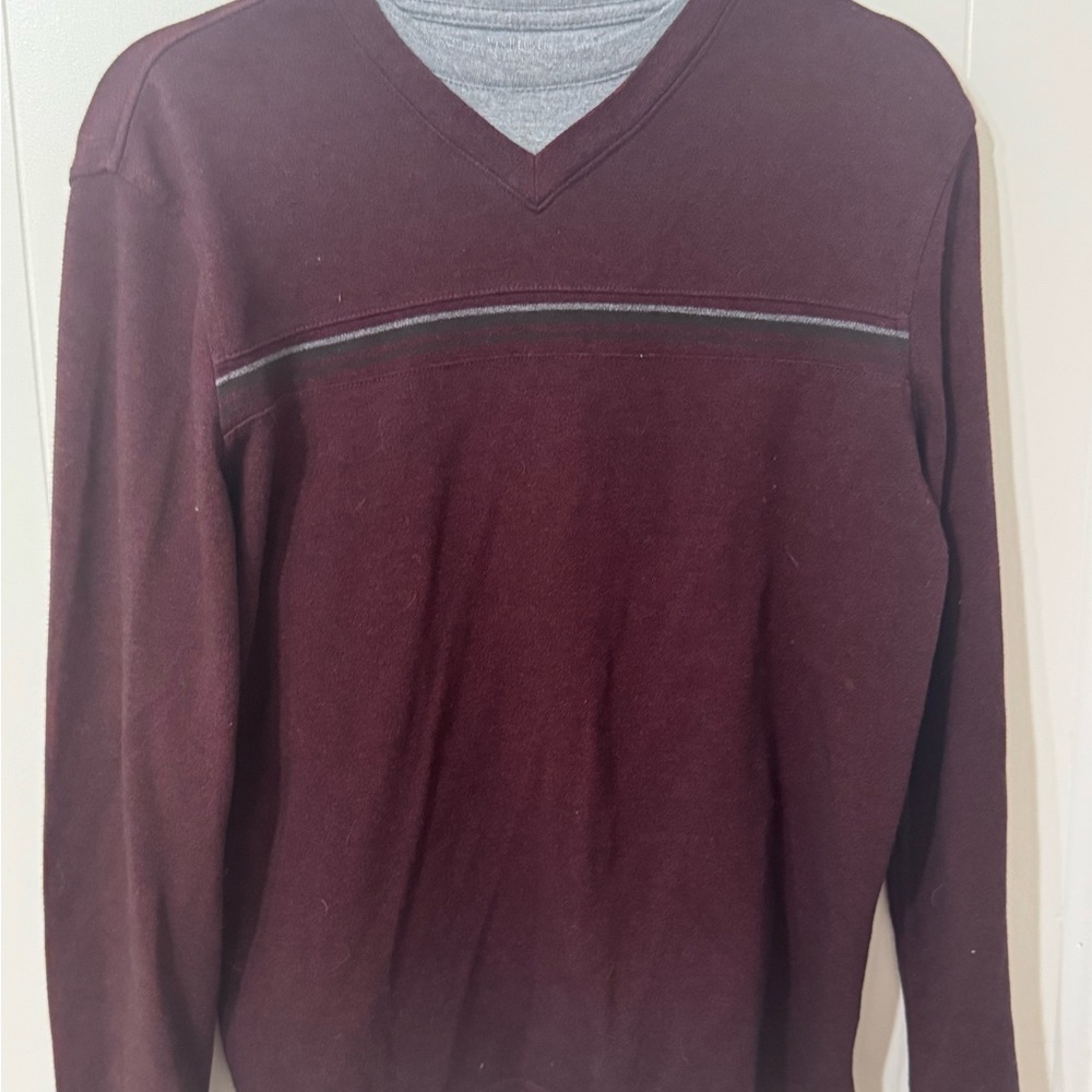 Van Heusen Maroon V-Neck Sweater